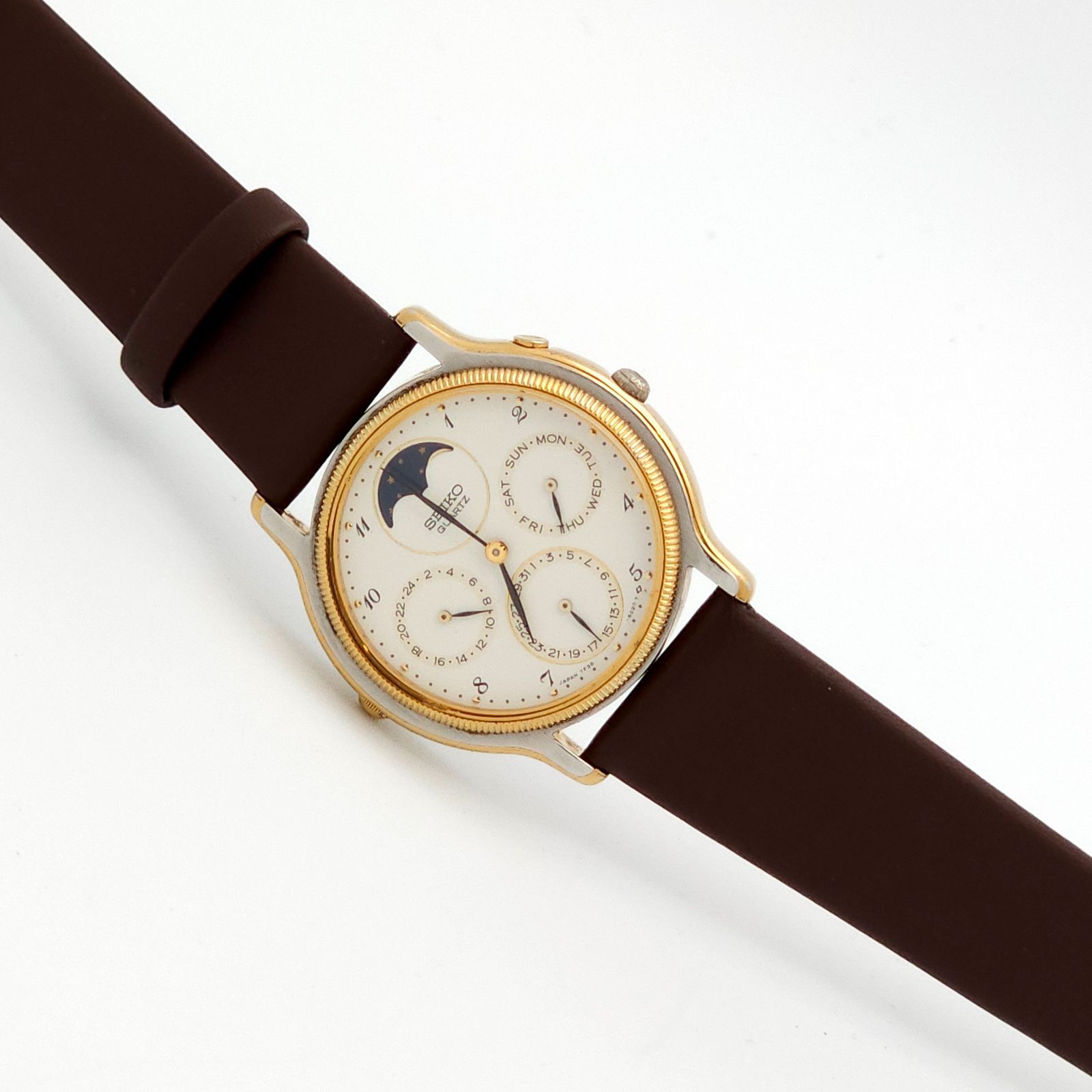 SEIKO セイコー 7F38-6190 ムーンフェイズ QZ 動作品 - メルカリ
