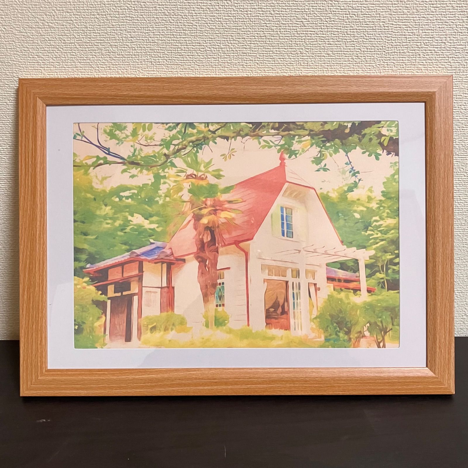 水彩画 木製フレーム ジブリ作品 ART OF GHIBLI 魔女の宅急便 アートフレーム 「オキノ邸」｜三鷹の森