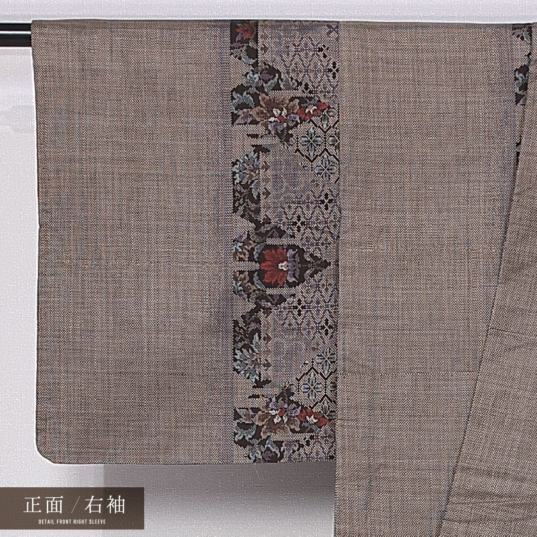 大島紬 袷 身丈155cm 裄丈64cm 正絹 Sランク インフォーマル 広衿 M
