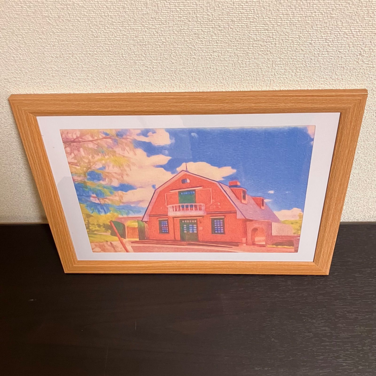ジブリアート106耳をすませばより「地球屋」額装品 額縁寸法45㎝×33