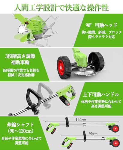 ‼️月末セール‼️草刈り機 充電式草刈り機 1880W高出力 21V 2*2000mAh大容量 強 草刈り機 充電式草刈り機 1880W高出力 21V 2*2000mAh大容量 強力電動