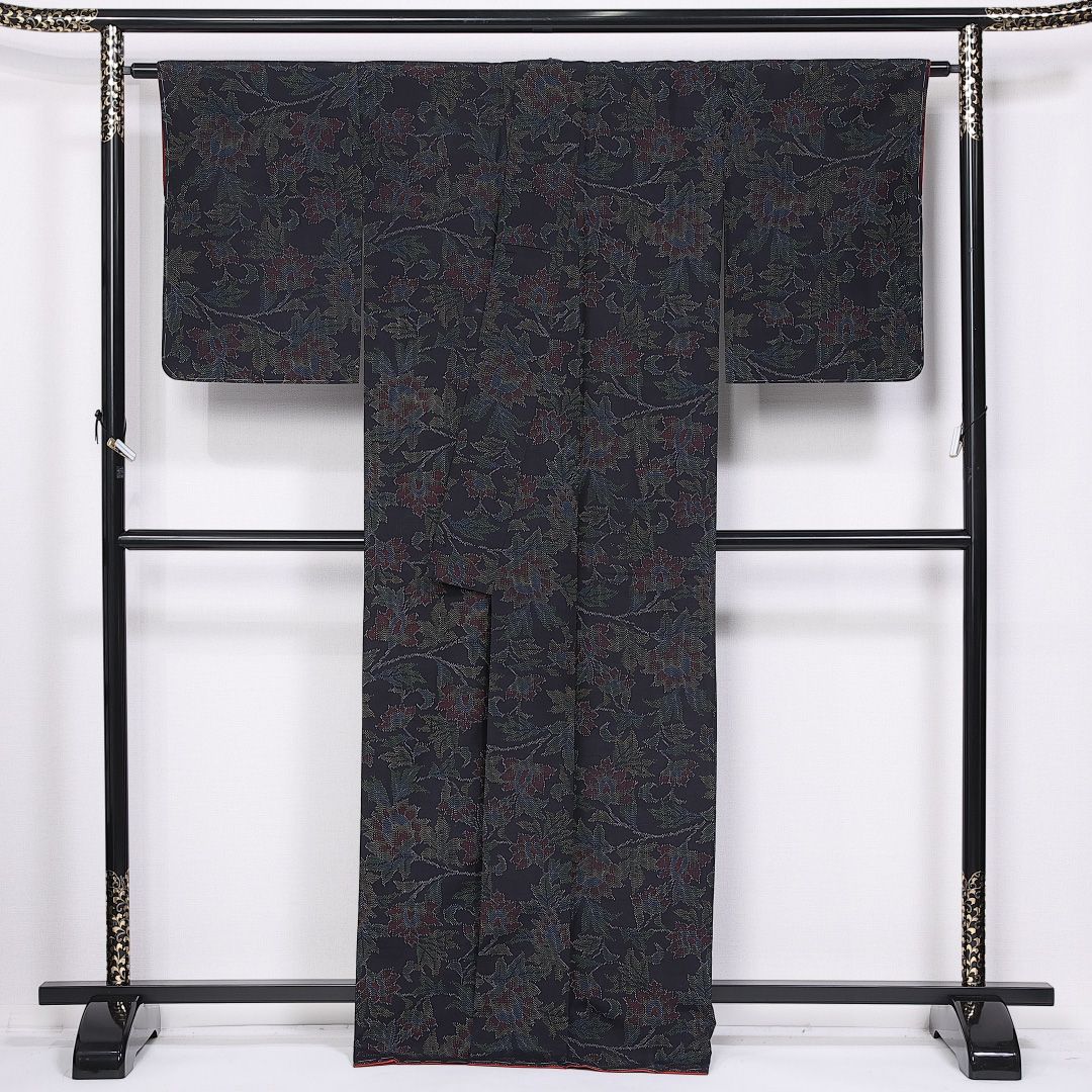 紬（大島紬） 袷 身丈167cm 裄丈64cm 正絹 Aランク XLサイズ 広衿