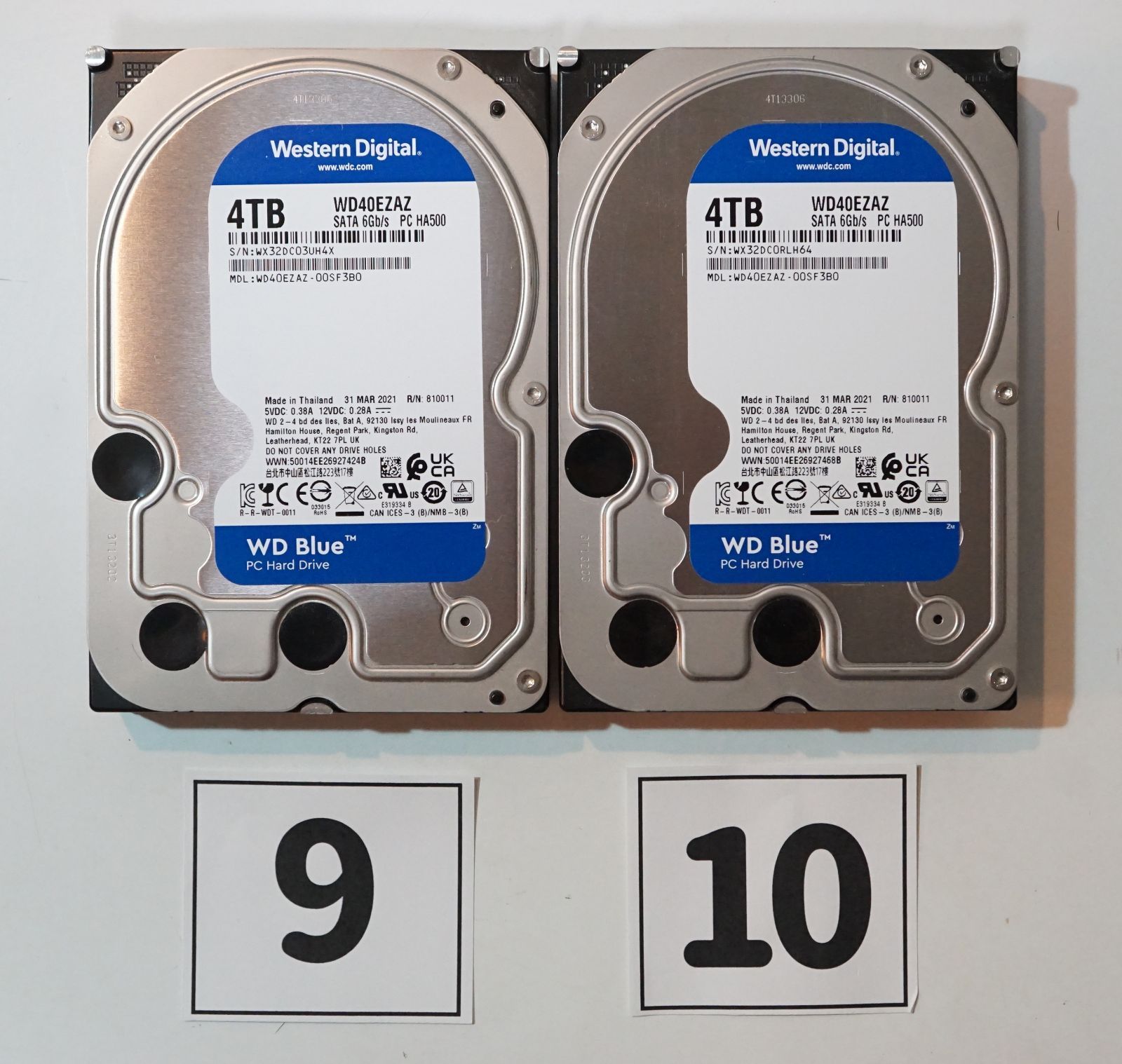 WD40EZAZ 4TB HDD 電源投入回数11回 使用時間228時間 4TB Blue HDD