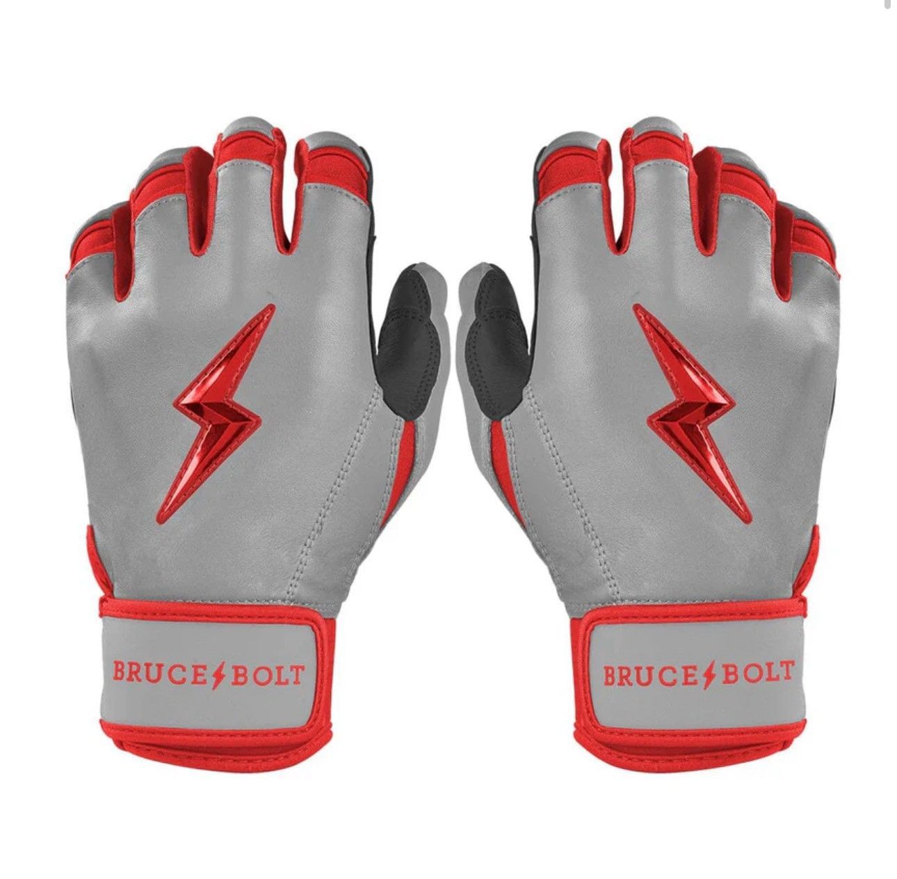 BRUCE BOLT/ブルースボルト Grey Series Short Cuff Batting Gloves- PREMIUM PRO:RED 野球 ソフトボール バッティンググローブ ショートカフ