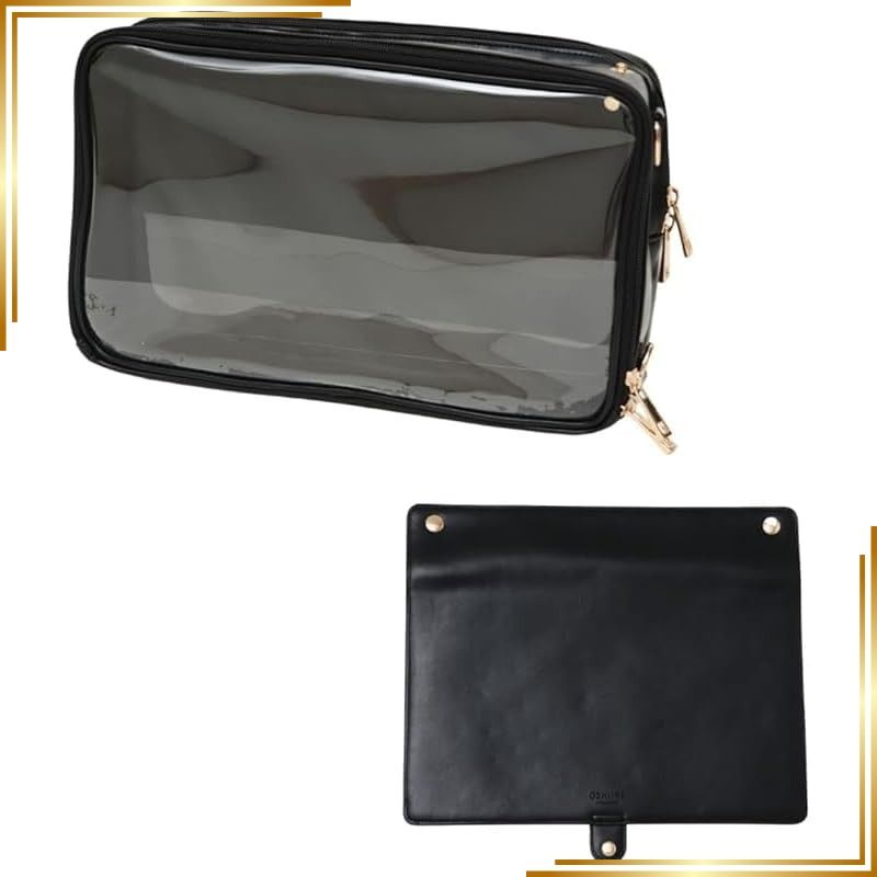 【新品】 [東洋ケース] 推し入れ OSHiiRE ぬいぐるみ バッグ 33 × 20cm サイズ 痛バッグ 推し活 OSHI-3320 (本体：ブラック ×フラップ：ブラック) 0