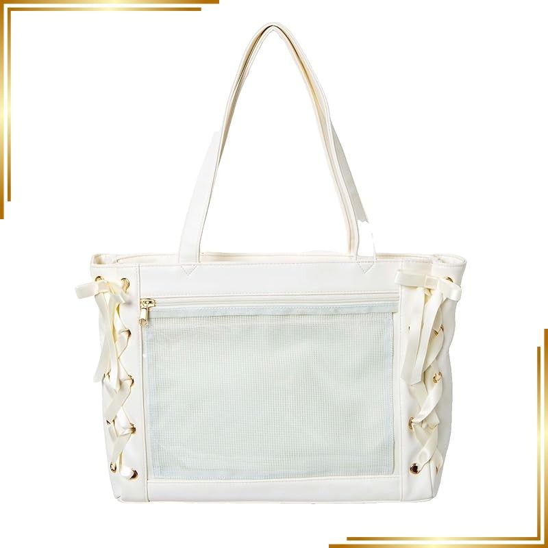 [Brand New] [Wigo] Pain Bag Pain Relief [Small Size] Lace Up Tote Bag Deco Bag A4 Clear Bag Clear Recommended Activity Live Event Spring Summer Autumn Winter Present Gift Ladies F White 0