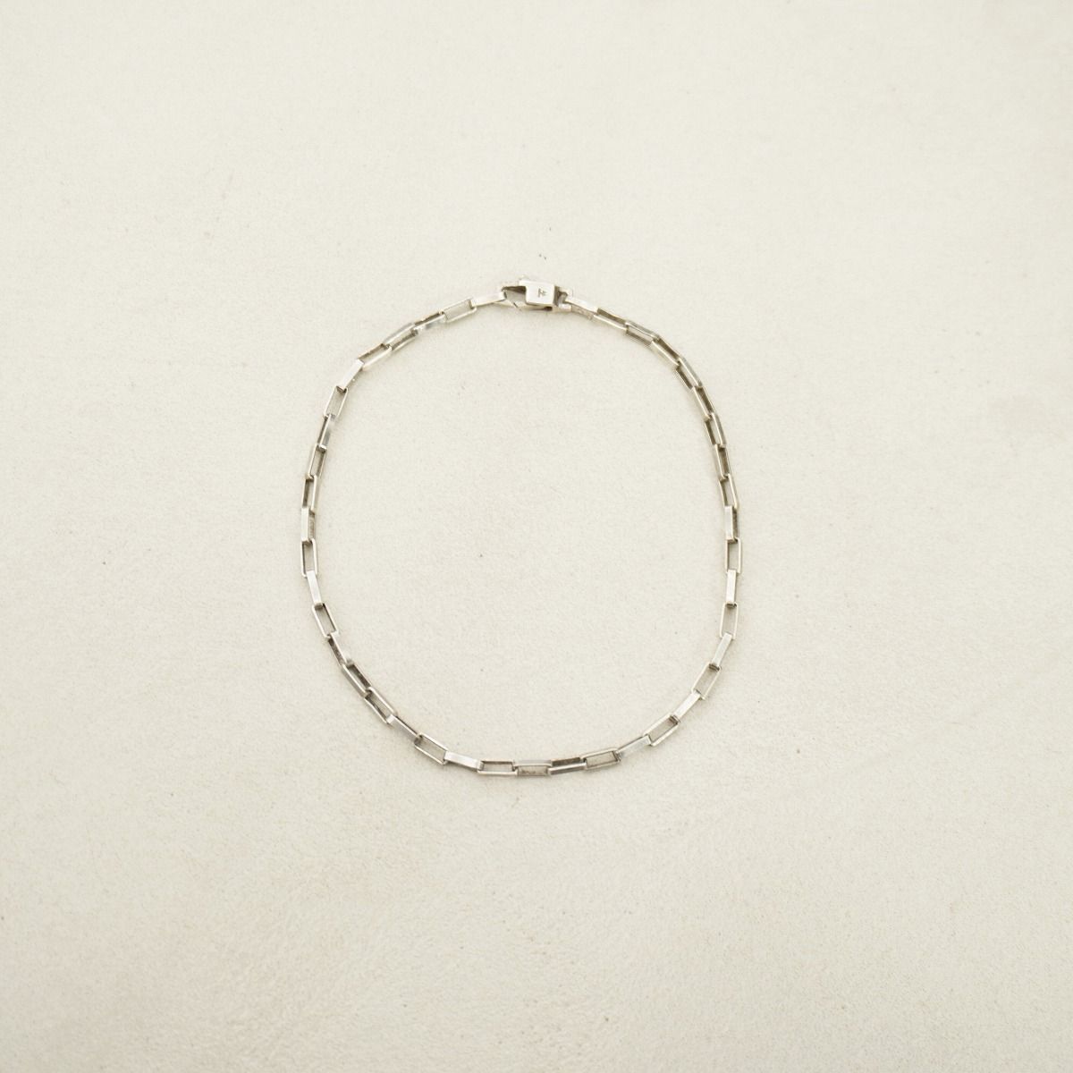 美品 TOMWOOD トムウッド Billie Bracelet 7.0 スクエア チェーン 