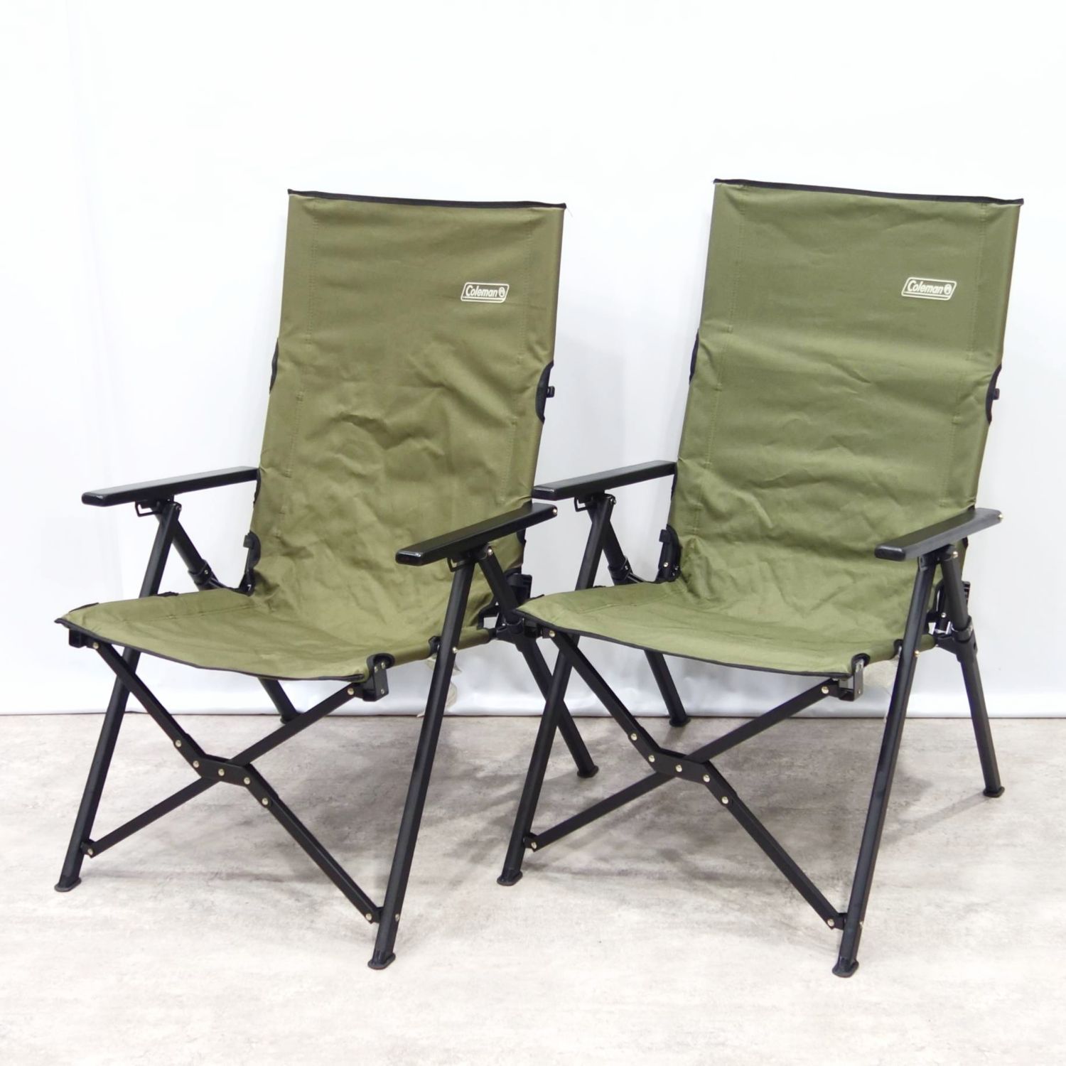 美品 コールマン Coleman レイチェア オリーブ 2脚セット ハイバック 