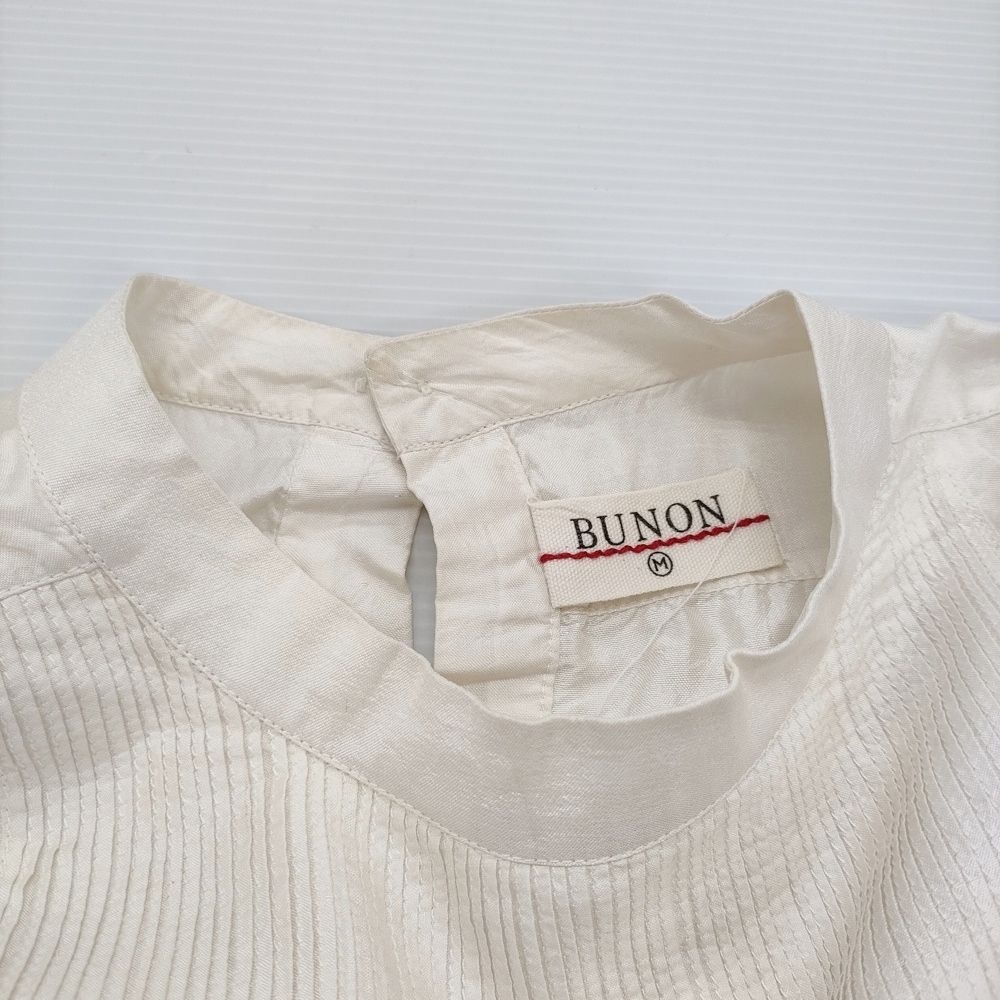 BUNON Pintuck Long Blouse ピンタック シルク インド製 サイズM ブラウス シャツ オフホワイト レディース ブノン【中古】6-0403M♪ BUNON Pintuck Long Blouse ピンタック シルク インド製 サイズM
