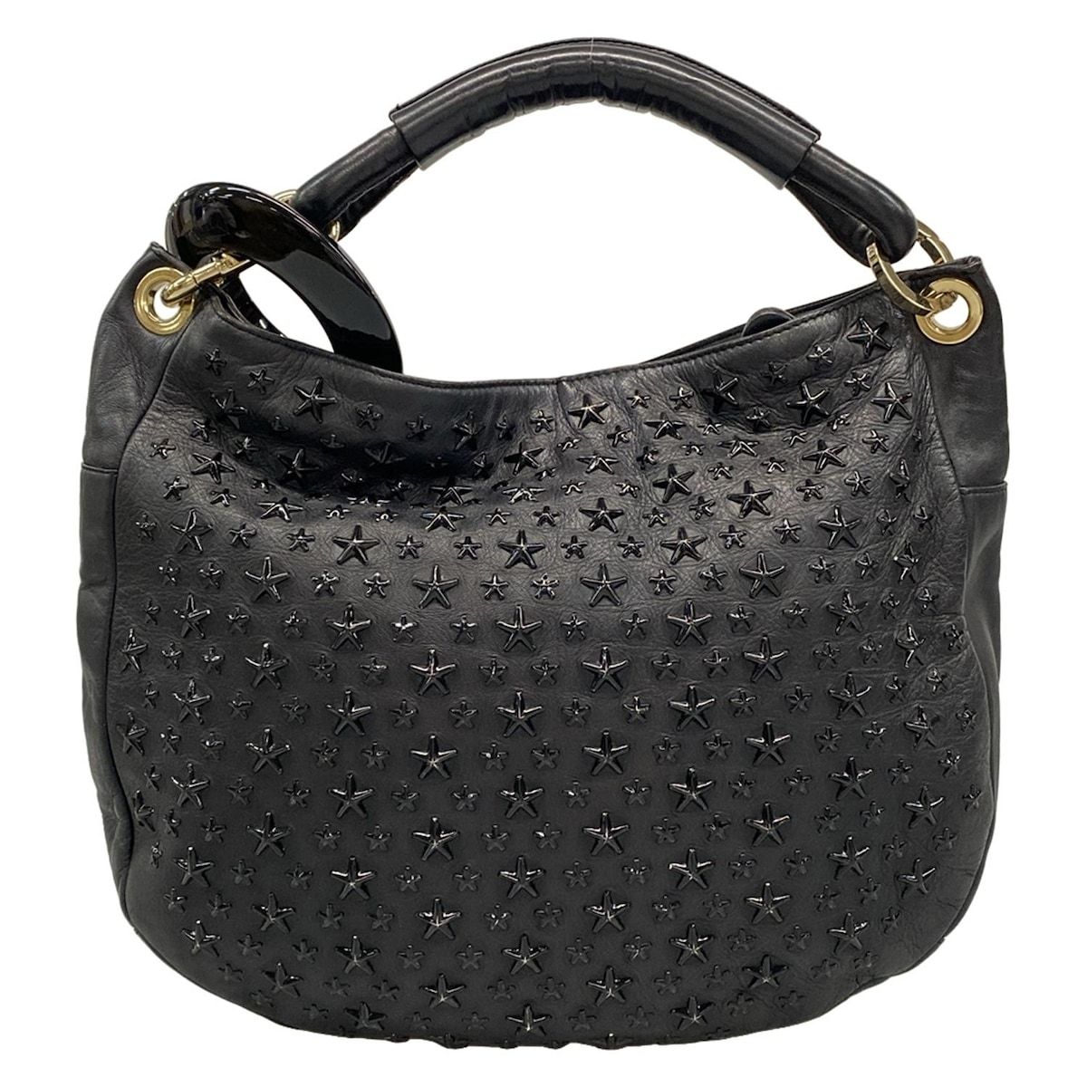 【新品未使用】JIMMY CHOO ブラック ボディバッグ　スタッズ 美品 JIMMY CHOO ジミーチュウ スタースタッズレザー ボディバッグ 黒