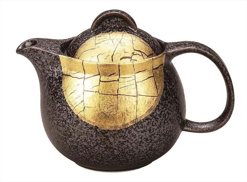 新品 九谷焼いわたや ポット急須･金箔彩(網付) K9-649