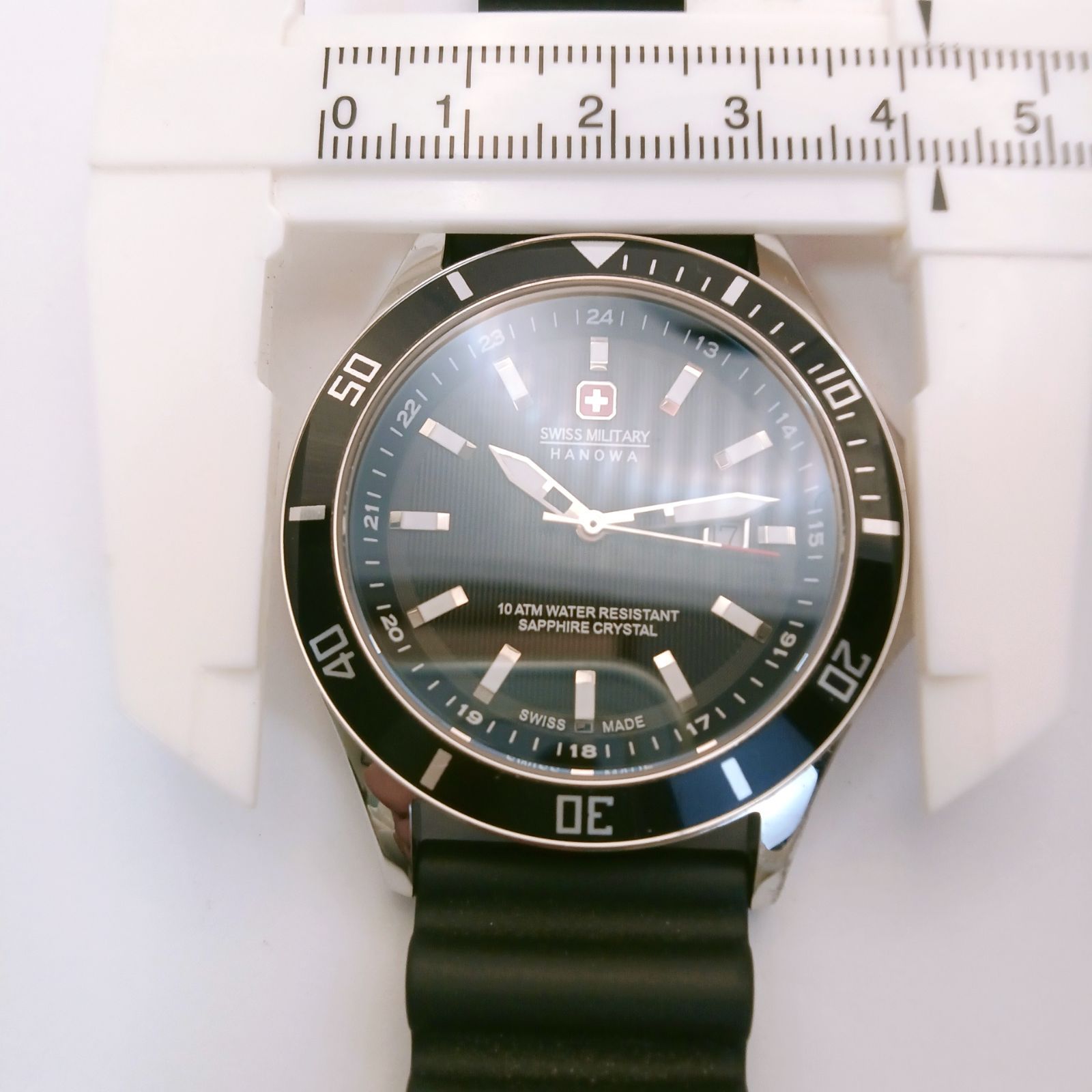 質屋オンラインショップ 細畑店 SWISS MILITARY HANOWA スイスミリタリー・ハノワ 14009J クオーツ メンズ ブラック系 カレンダー ステンレス 10気圧防水 腕時計 中古 USED-7 質屋 細畑店 h2204287