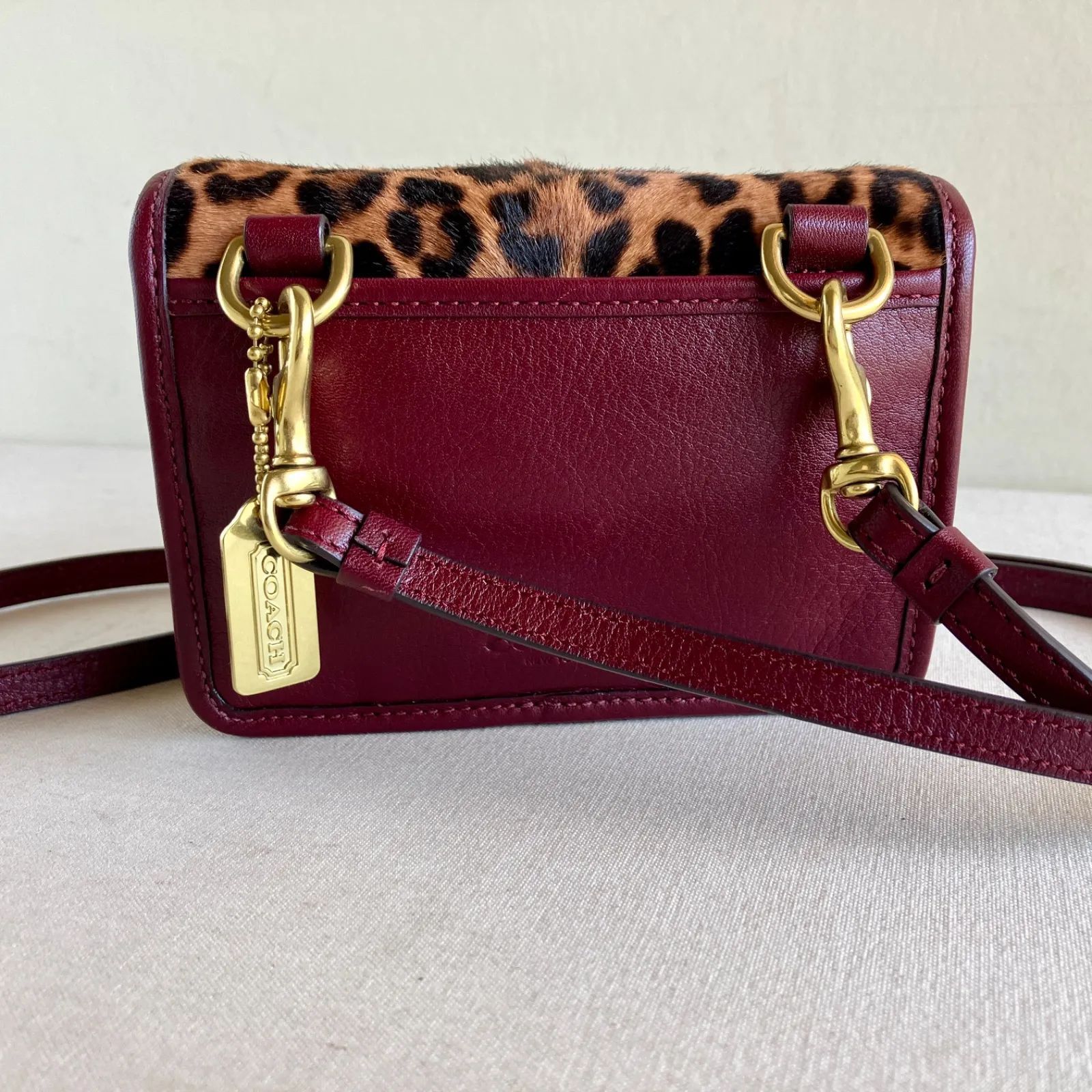 Rare Coach Vintage Ocelot Haircalf Mini Crossbody Turnlock 
