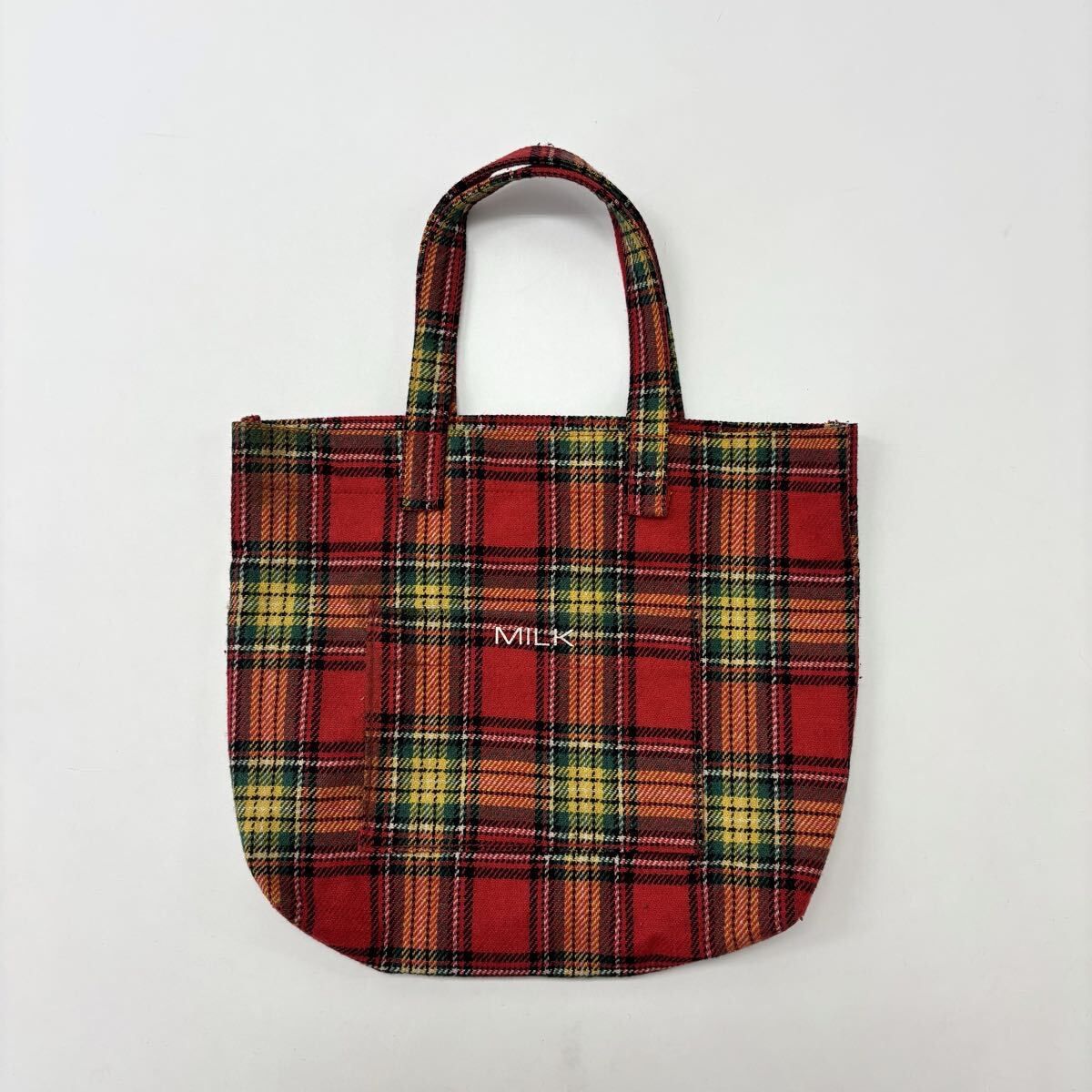 90s Vintage MILK ヴィンテージ ミルク チェック トート バッグ TOTE 