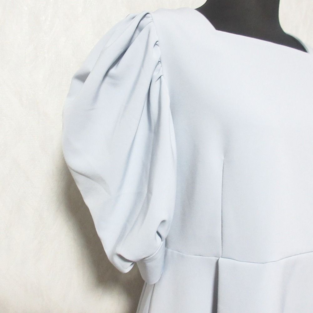 良品 St.cecilia セントセシリア パフスリーブ ギャザーブラウス プルオーバー STA2401204 サイズF サックス レディース 古着 中古 USED 良品 St.cecilia セントセシリア パフスリーブ ギャザーブラウス プル