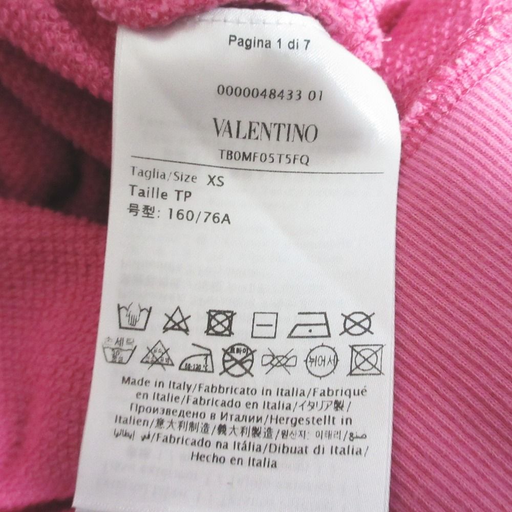良品 VALENTINO ヴァレンティノ 袖ロゴプリント クルーネック スウェットトレーナー TB0MF05T5FQ サイズXS ピンク レディース 古着 中古 USED 良品 VALENTINO ヴァレンティノ 袖ロゴプリント クルーネック