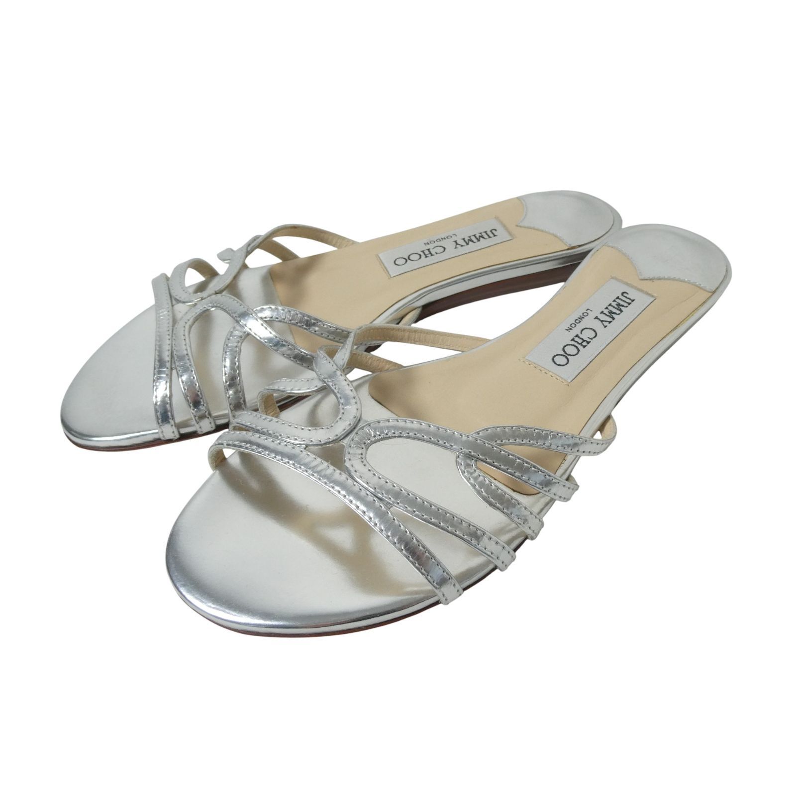JIMMY CHOO ジミーチュウ サンダル ミュール オープントゥ フラット