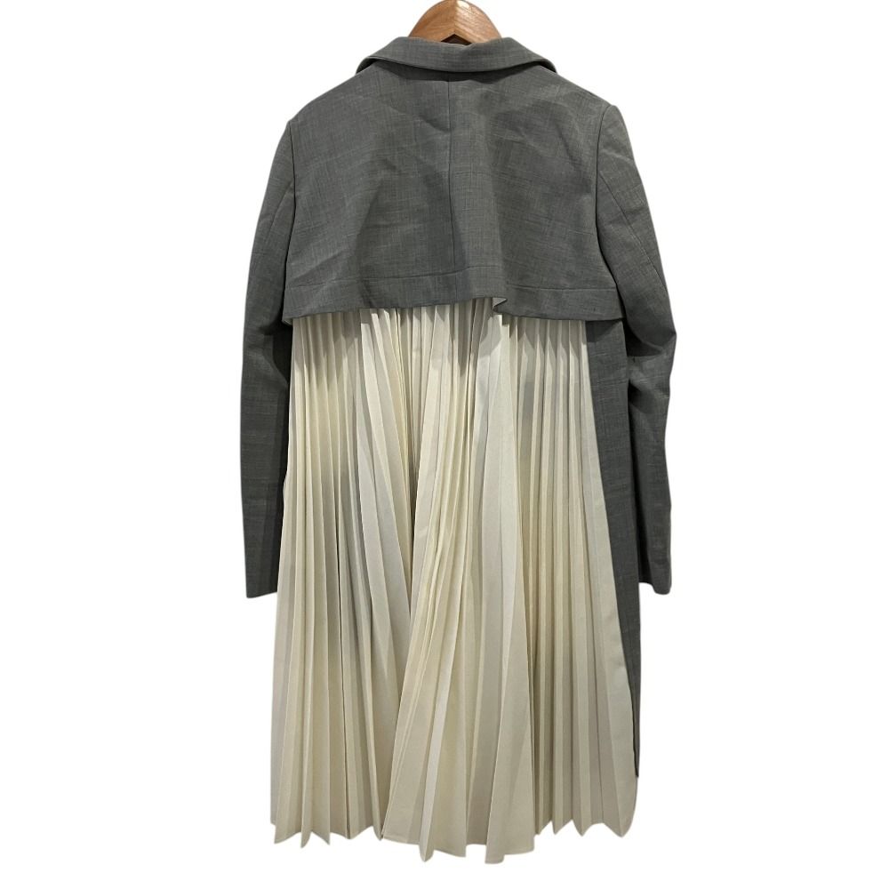 美品 SACAI サカイ バックプリーツ スーツドッキング コート 21-05391