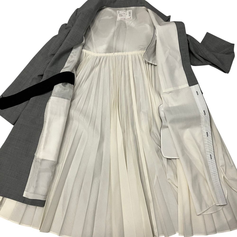 美品 SACAI サカイ バックプリーツ スーツドッキング コート 21-05391