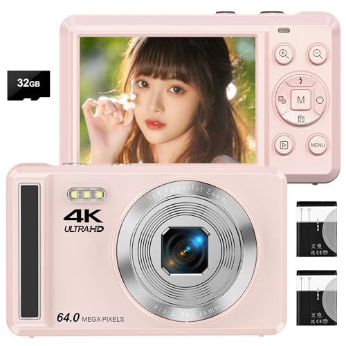 送料無料 デジカメ 4K 6400万画素 AFオートフォーカス デジタルカメラ 笑顔検出 16Xデジタルズーム 2.8インチ IPS スクリーン 充電式YouTubeカメラ 初心者向け ウェブカメラ 誕生日 VLOG 小型 軽量 携帯便利 452fcbf6