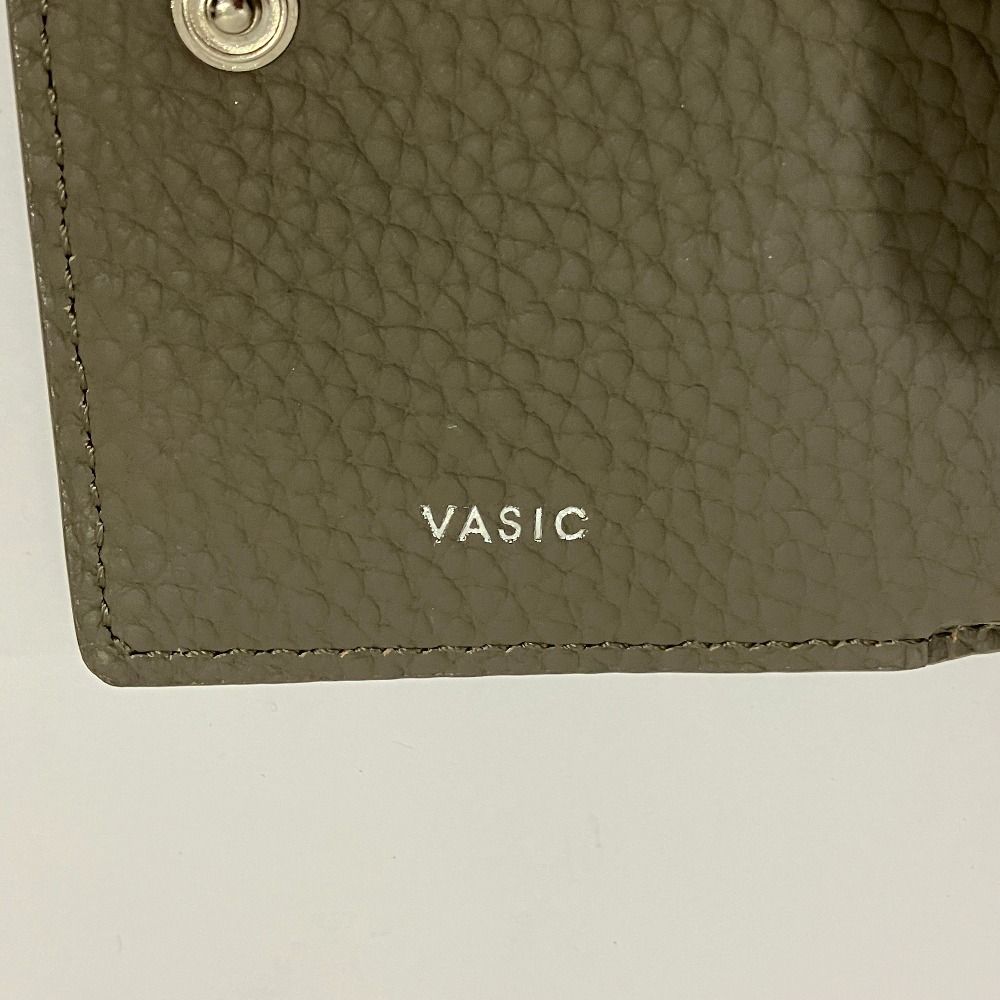 美品 VASIC ヴァジック Round Mini mini 三つ折り財布 コンパクトウォレット レザー グレー レディース 古着 中古 USED VASIC - 美品 VASIC ヴァジック Round Mini mini 三つ折り財布