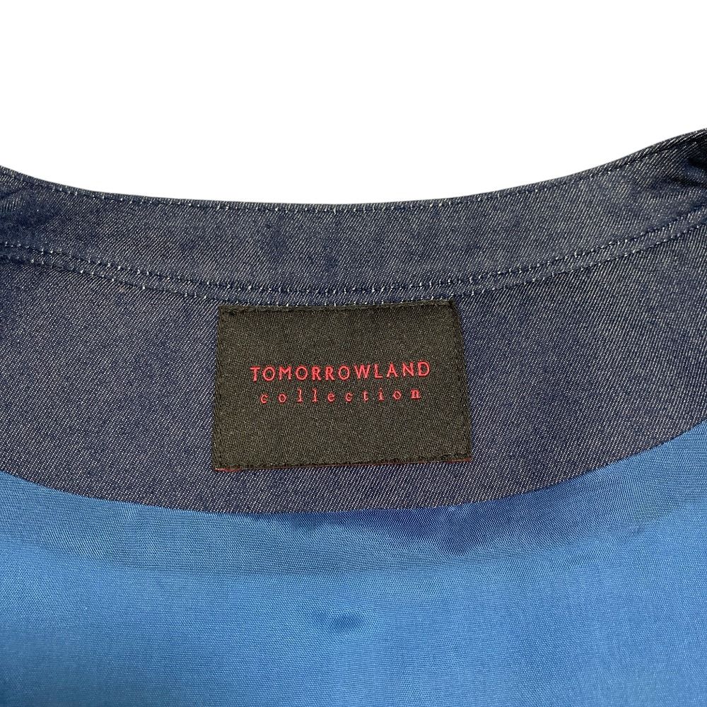 美品 25SS トゥモローランド コレクション ジョーヌラインファンシー クルーネックジレ ベスト 14-07-52-07452 サイズ36 ブルー レディース 古着 中古 USED TOMORROWLAND - 美品 25SS トゥモローランド コレクション ジョーヌ