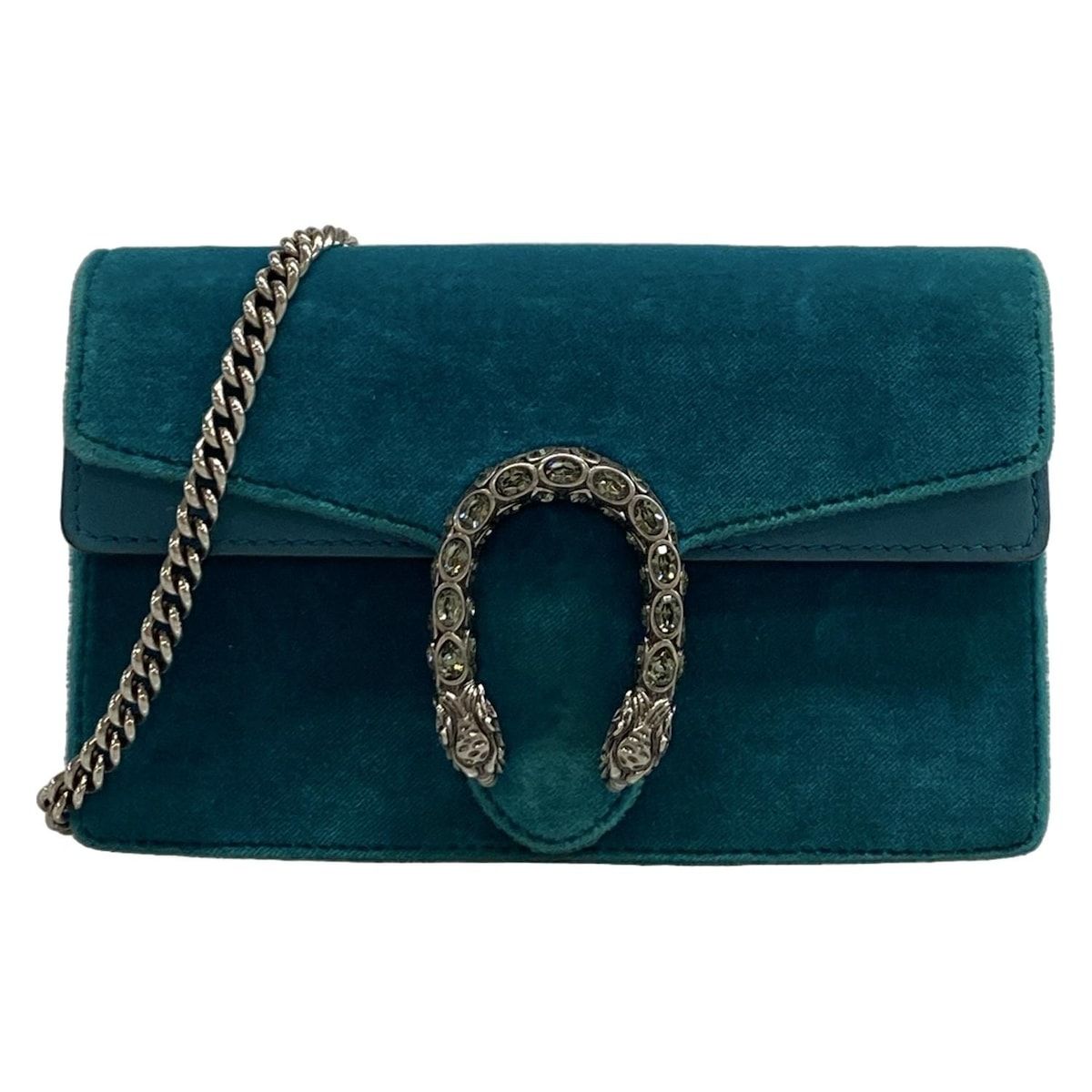 GUCCI(グッチ) ショルダーバッグ ディオニュソス/GGプラス・GGスプリー 476432 ブルーグリーン チェーンショルダー/ミニバッグ レザー GUCCI(グッチ) ショルダーバッグ ディオニュソス/GGプラス・GGスプリー