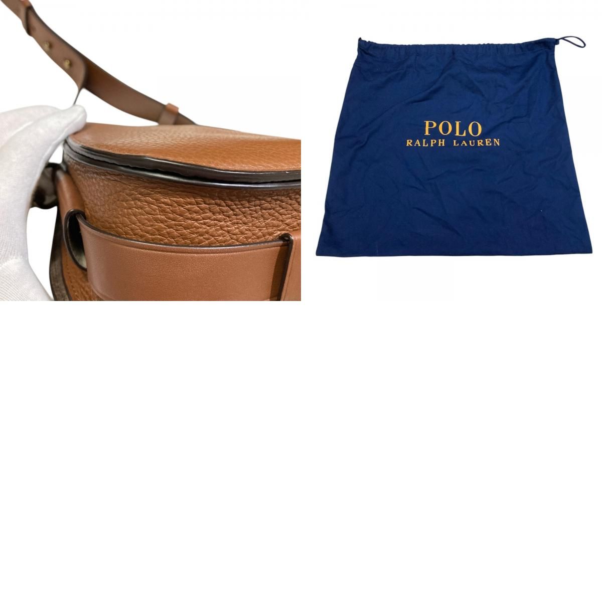 良品 Polo Ralph Lauren ポロラルフローレン LENNOX ペブルドレザー ショルダーバッグ ブラウン レディース 古着 中古 USED POLO RALPH LAUREN（ポロ・ラルフローレン） 良品 LENNOX
