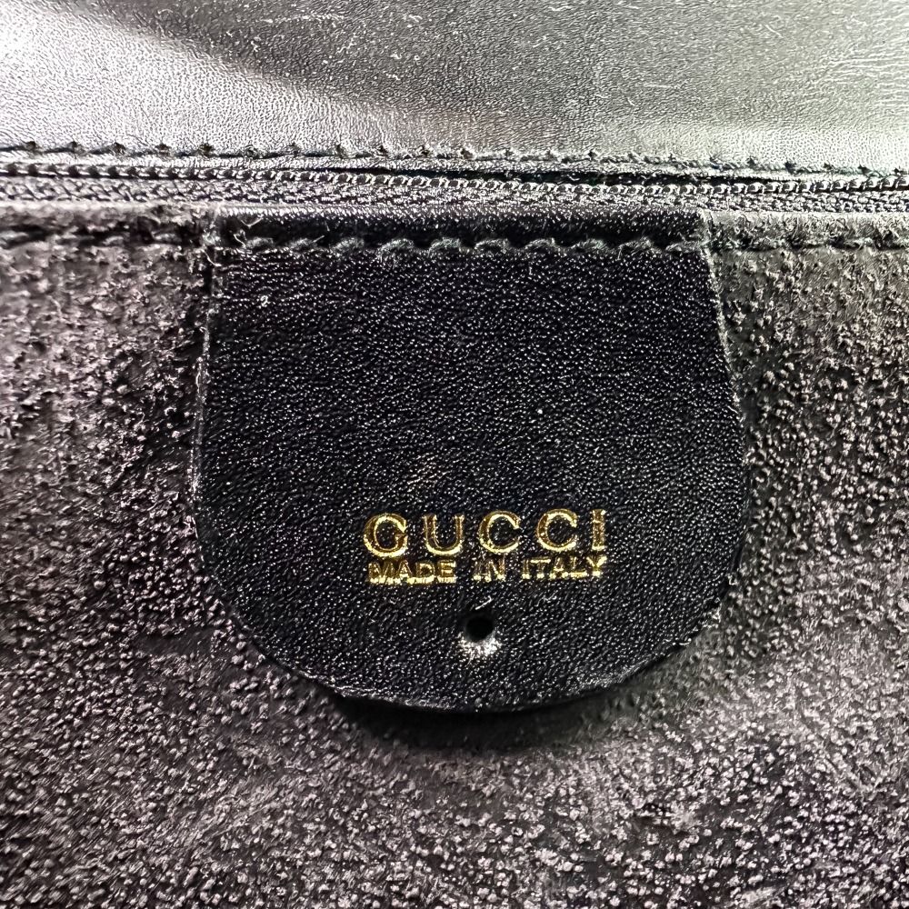 GUCCI グッチ バンブー ターンロック チェーン ショルダーバッグ 001 115 1497 ブラック レディース 古着 中古 USED GUCCI（グッチ） バンブー ターンロック チェーン ショルダーバッグ