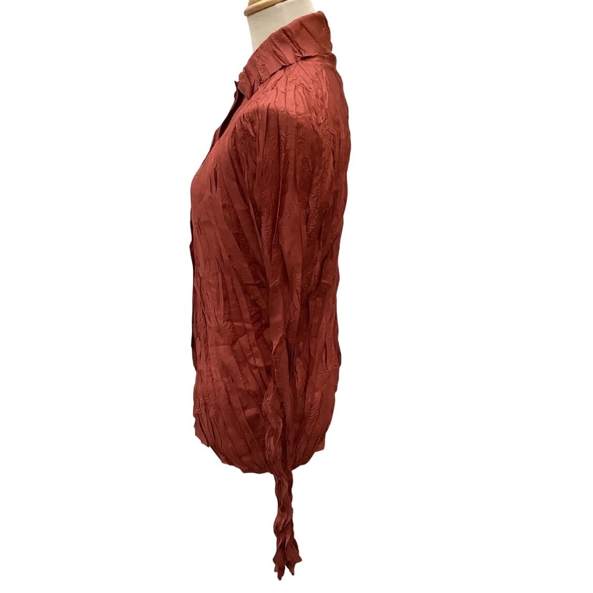 ♪♪ISSEY MIYAKE イッセイミヤケ PLEATS PLEASE シワ加工 シャツ SIZE 3 PP34-ZT938 ブラウン ♪♪ISSEY MIYAKE イッセイミヤケ PLEATS PLEASE シワ加工 シャツ SIZE