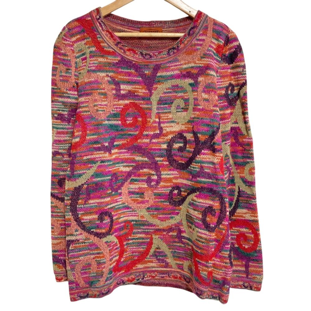 美品 MISSONI ミッソーニ ボーダージャガードニット 46 パープル 
