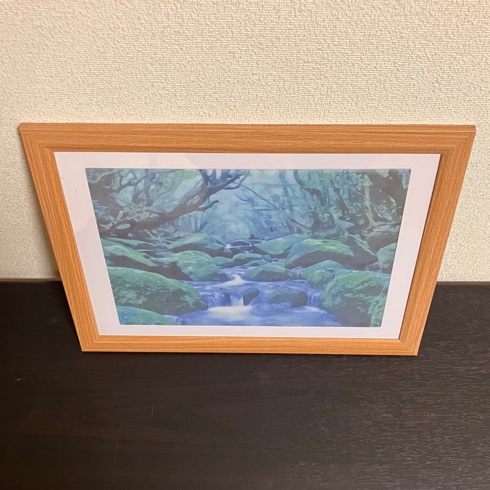 ジブリアート103もののけ姫より「屋久島　白谷雲水峡」額装品　寸法45㎝×33㎝ ジブリアート③もののけ姫より「屋久島 白谷雲水峡」額装品 額縁寸法33