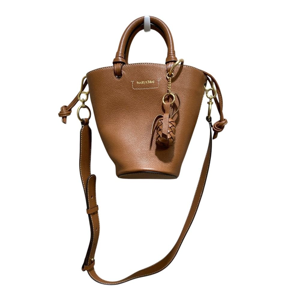 新品同様 See By Chloe シーバイクロエ セシリア ショルダーバッグ パイナップルチャーム付き キャメルベージュ  レディース 古着 中古 USED 新品同様 See By Chloe シーバイクロエ セシリア ショルダーバッグ