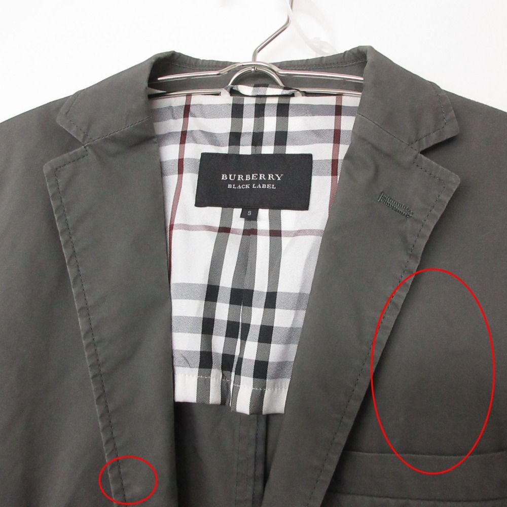 Burberry BLACK LABEL グレー　ジャケット　チェック裏地 BURBERRY BLACK LABEL（バーバリーブラックレーベル） 美品△BURBERRY