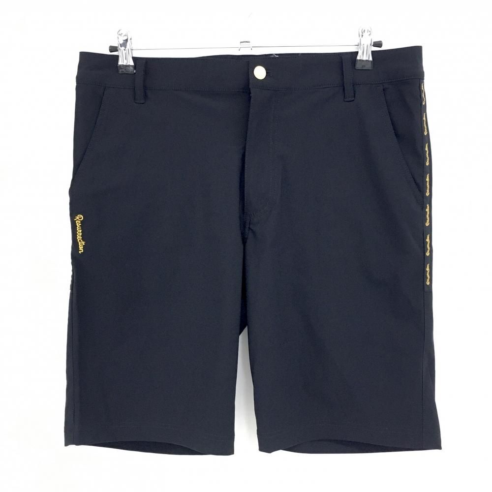 【新品タグ付】レザレクション ゴルフ ハーフパンツ 黒 [サイズ：L] 超美品】レザレクション ハーフパンツ 黒 サイドロゴ メンズ L ゴルフ