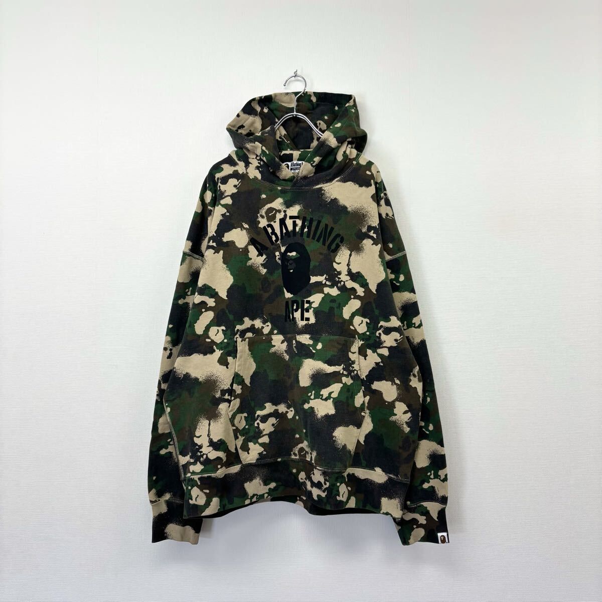 A BATHING APE プルオーバーパーカー カモフラ 迷彩 Sサイズ A BATHING