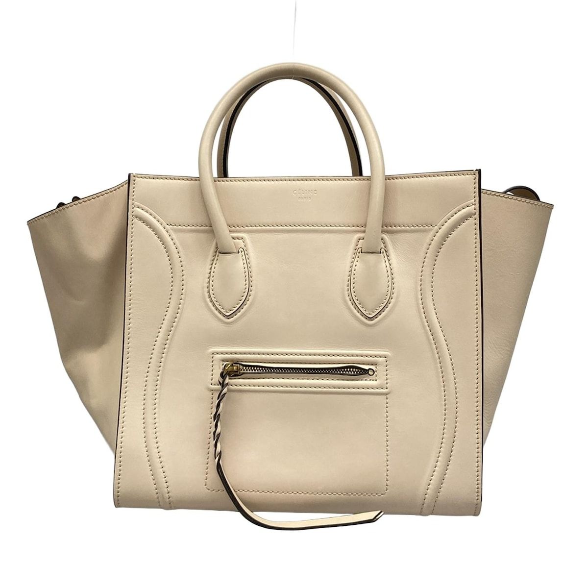 Celine Luggage Small Phantom Beige — Architectural Minimalism