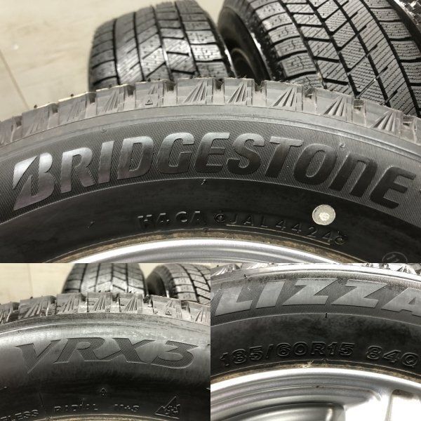 タイヤほぼ未走行【BS BLIZZAK VRX3 185/60R15】スタッドレス 