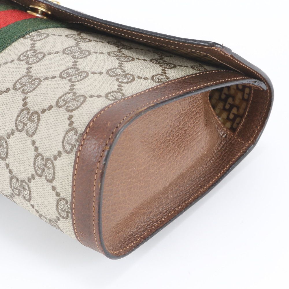 ✨訳あり✨GUCCI シェリーライン GG クラッチバッグ ポーチ ブラウン ✨訳あり✨GUCCI シェリーライン GG クラッチバッグ ポーチ ブラウン