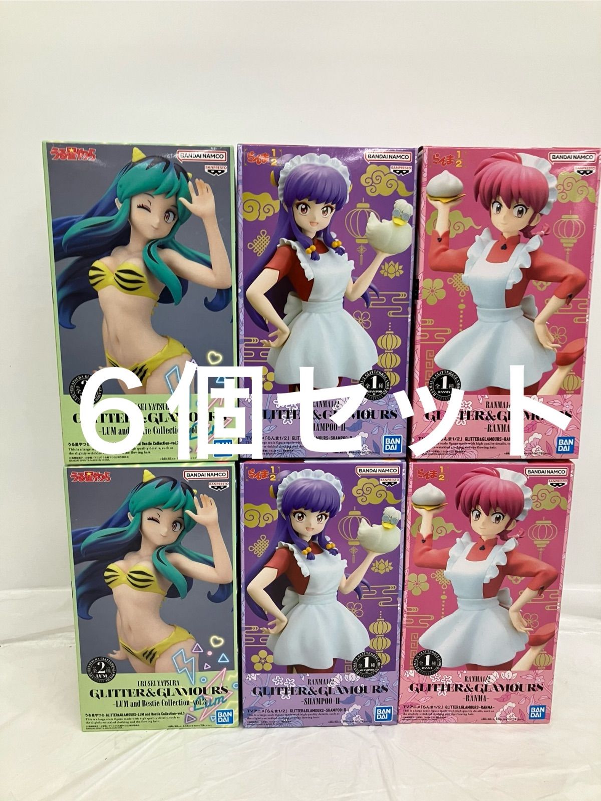 GLITTER＆GLAMOURS　うる星やつら　らんま　フィギュア　セット 未開封 らんま1/2 うる星やつら GLITTER GLAMOURS フィギュア 3種6個