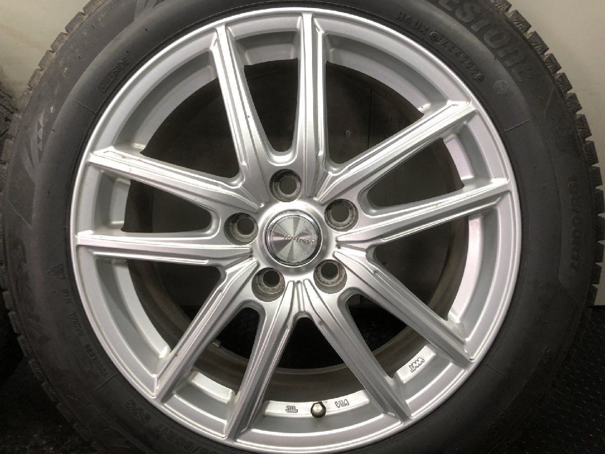 【BS BRIDGESTONE BLIZZAK VRX3 195/60R17】スタッドレス【BS ECO FORME 17インチ 7J5HPCD114.3+45】23年製 バリ溝 60プリウス等　(KTL463) ブリザック 2025年製 BLIZZAK VRX3 195/60R17 90Q 【4本セット