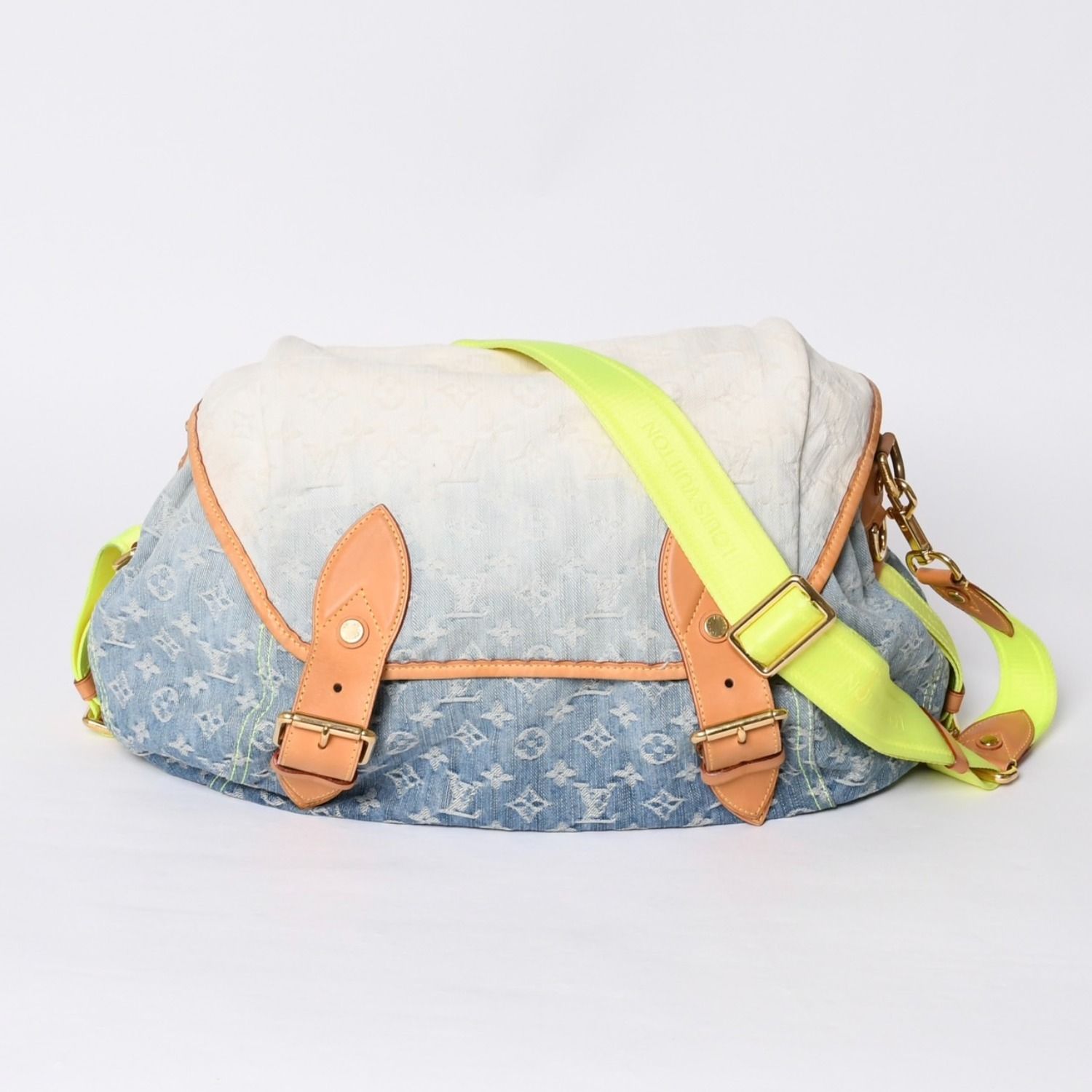 極美品 LOUIS VUITTON ルイヴィトン デニム サンライズ ショルダーバッグ ブルーグラデーション デニムキャンバス M93189 中古 4a000848 極美品 LOUIS VUITTON ルイヴィトン デニム サンライズ ショルダー