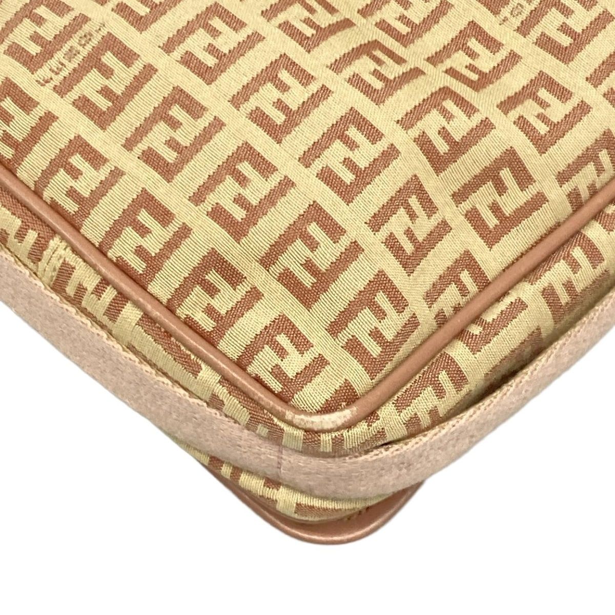 FENDI(フェンディ) ショルダーバッグ ズッキーノ柄 8BR323 ベージュ×ピンク レザー FENDI - FENDI(フェンディ) ショルダーバッグ ズッキーノ柄 8BR323
