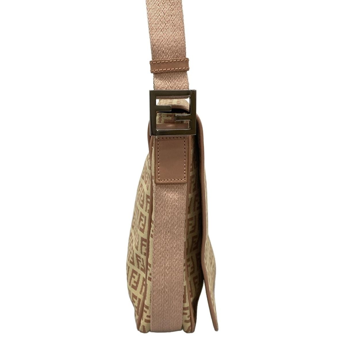 FENDI(フェンディ) ショルダーバッグ ズッキーノ柄 8BR323 ベージュ×ピンク レザー FENDI - FENDI(フェンディ) ショルダーバッグ ズッキーノ柄 8BR323