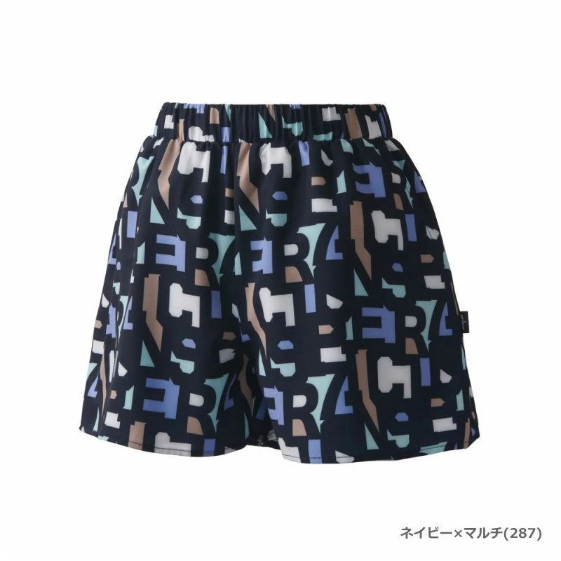 【新品】prince（プリンス）レディース ウィメンズ テニスウェア ストレッチ　キュロット ショートパンツ風 吸汗速乾、UPF50+、ストレッチ、制電 ハイゲージストレッチライト素材　ネイビー×マルチ　WF5341-287