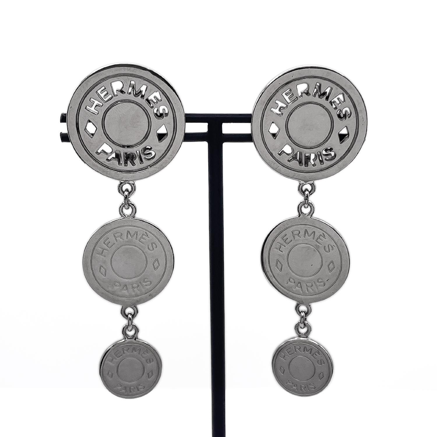 HERMES エルメス クルードセル 3連 イヤリング メタル シルバー レディース 【中古】