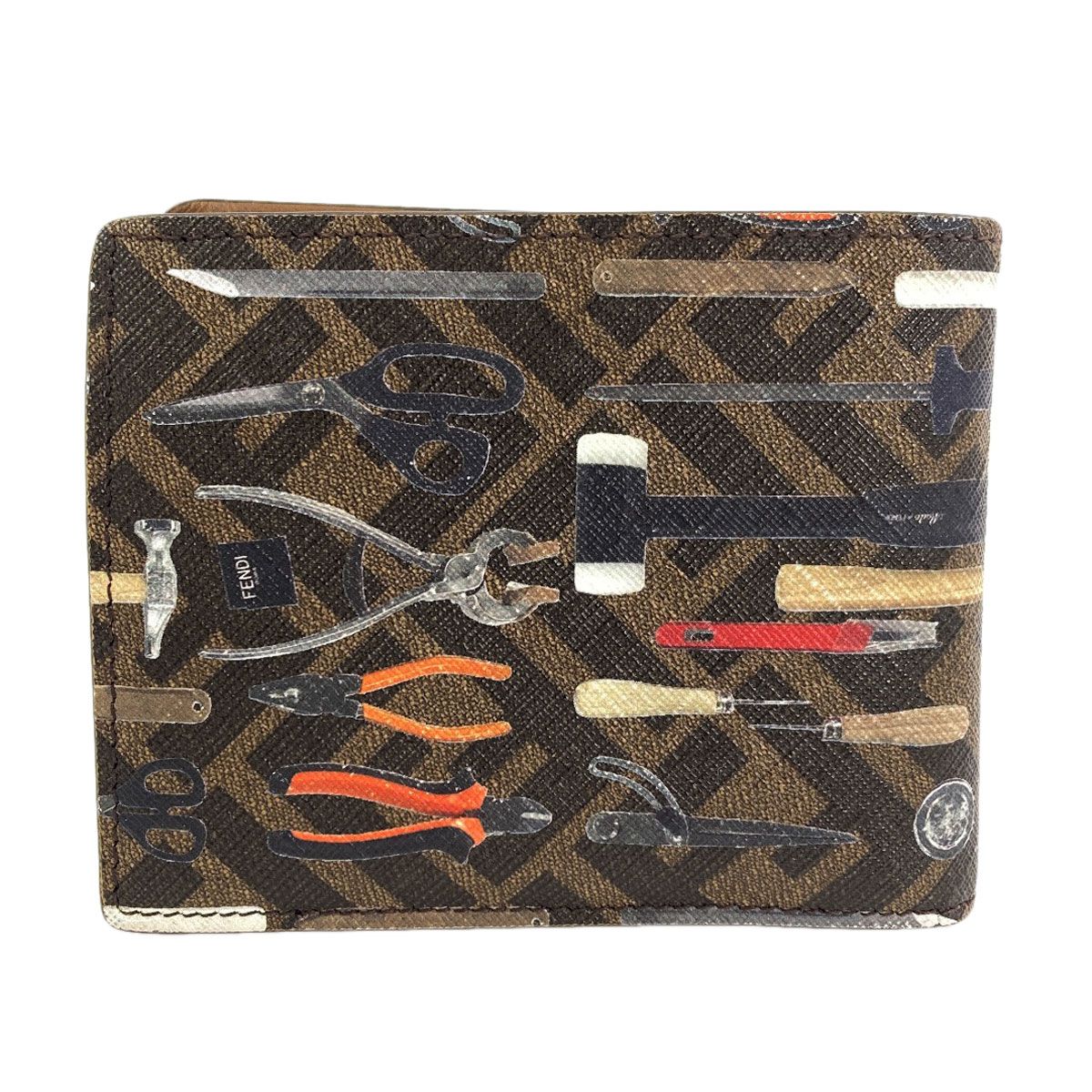 FENDI フェンディ ズッカ柄 ツールプリント 二つ折り財布（小銭入れ 