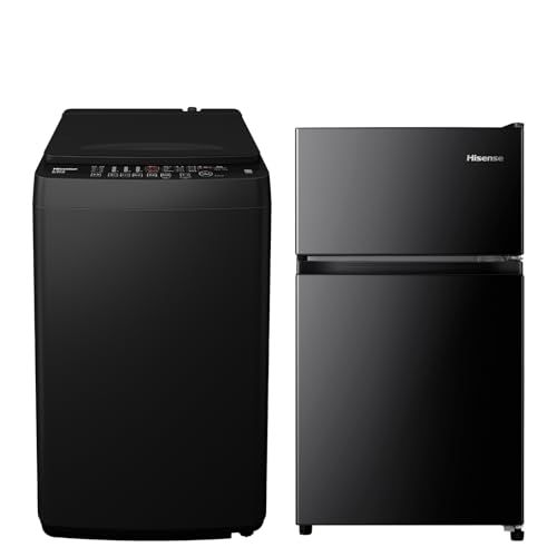 新生活家電セット】ハイセンス 冷蔵庫 87L 黒 & 洗濯機 4.5kg 黒 