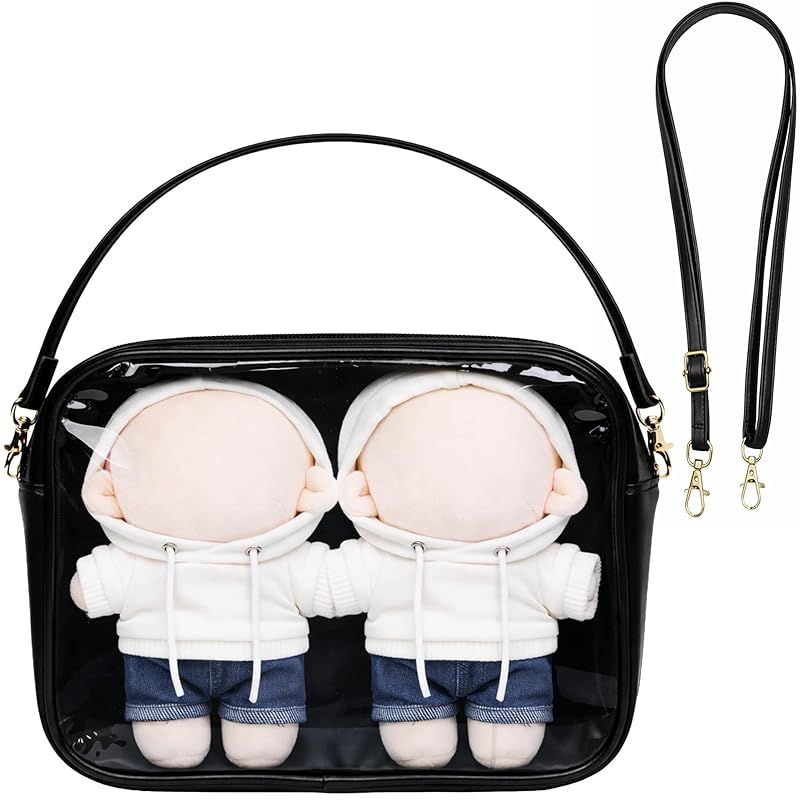 【新品】 [MRG] ぬいポーチ ぬいぐるみポーチ 2体 15cm 17cm 20cm 大きい 2way ぬいぐるみ ミニ ぬいショルダー 痛バ クリア 推し活 カラフル ショルダー 小さめ 推しバッグ オタ活グッズ ぬいぐるみ 透明 ぬいケース マグネッ 1