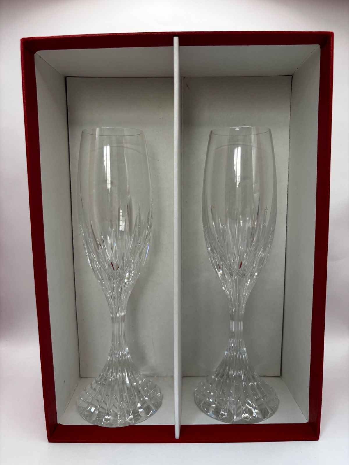 中古】Baccarat バカラ （マッセナ）ペア シャンパン フルート グラス 